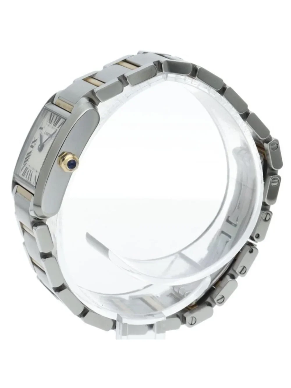 Cartier Tank Francaise SM Watch 18k Yellow Gold SS Silver